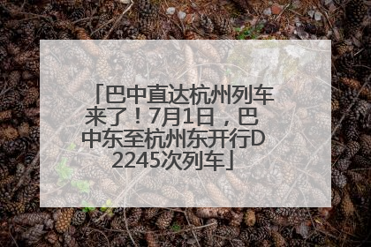 巴中直达杭州列车来了！7月1日，巴中东至杭州东开行D2245次列车